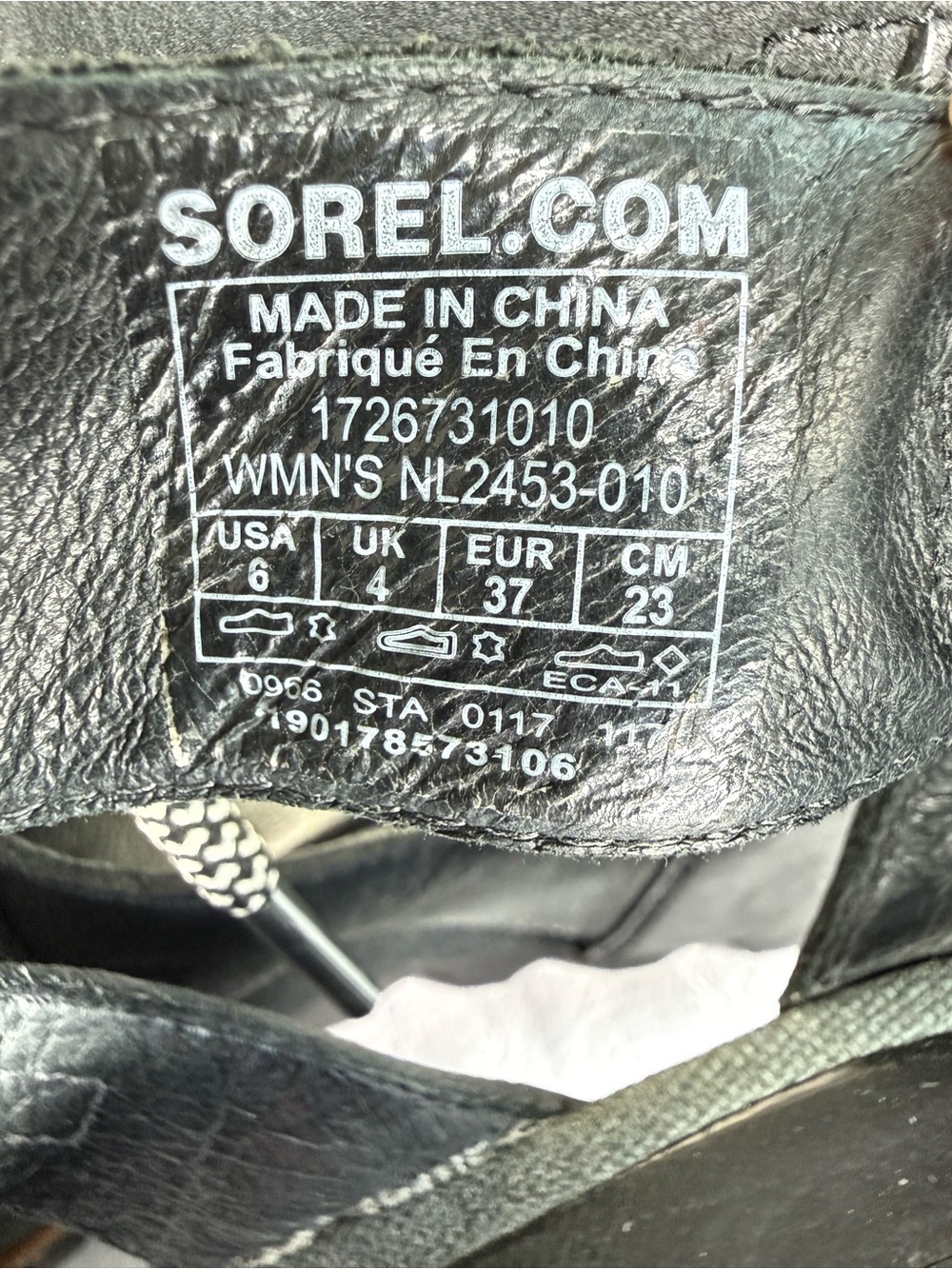 Sorel Joanie II Black Leather Lace Up Wedge Sandals Size 6 - Picture 11 of 15